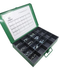 Open case of self locking threaded insert kit for standard wall with fractional sizing and coarse threads, 50 pieces.