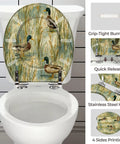 Round Quiet Close Replacement Toilet Seat with duck design, grip-tight bumpers, and stainless steel hinges.