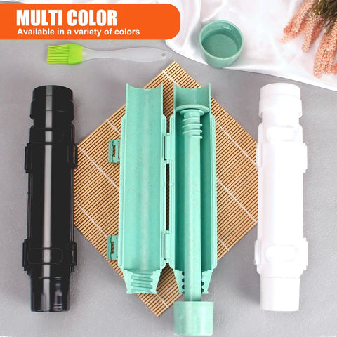 All In One Sushi Making Kit For Beginners With Sushi Roller Bazooka And Bamboo Rolling Mat in various colors