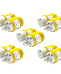 Heavy Duty 5-15P To 5-15R Extension Cord End Kit Plug And Play Replacement Plug And Connector Set, 5 Pack, Yellow