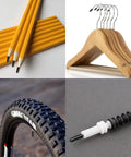 2mm ID Black Screw Thread Protectors, 15mm Length, 120 Pack, capped on pencil, hanger, bike valve, and bolt threads