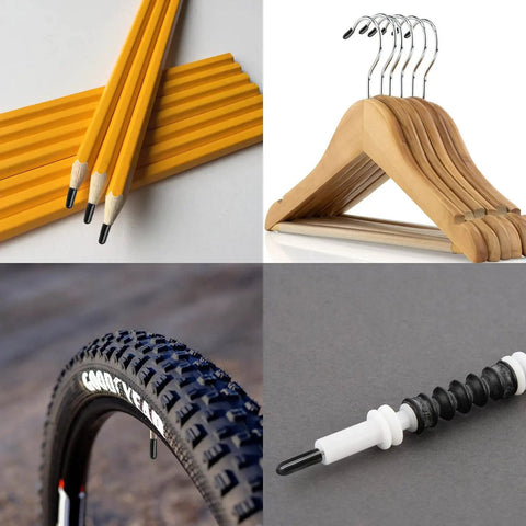 2mm ID Black Screw Thread Protectors, 15mm Length, 120 Pack, capped on pencil, hanger, bike valve, and bolt threads