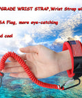 Premium Boat Kill Switch Lanyard With Big Wrist Strap For Outboard Engines Red 54 Inch Emergency Stop Cord Replacement 15920T54 Marine Safety Gear For Quick Engine Kill with USA flag design