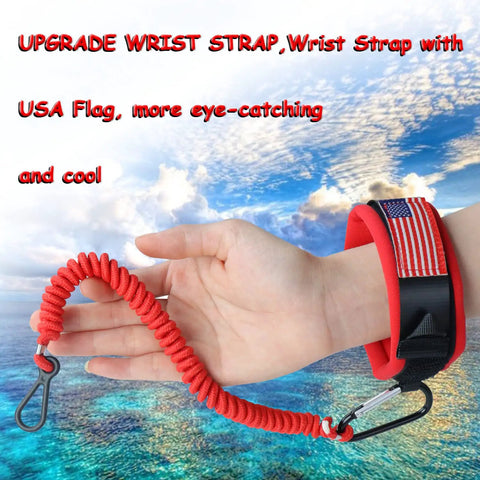 Premium Boat Kill Switch Lanyard With Big Wrist Strap For Outboard Engines Red 54 Inch Emergency Stop Cord Replacement 15920T54 Marine Safety Gear For Quick Engine Kill with USA flag design