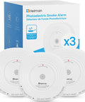10 Year Sealed Battery Smoke Detectors 3 Pack For Homes And Rentals, UL 217 10th Edition, No Battery Replacements Ever, 24 7 Fire Safety You Can Trust photoelectric smoke alarm three-pack