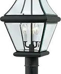 Rutledge Outdoor Post Lantern Pier Mount Lighting, 3 Light, 180 Watts, Mystic Black, 21 Inch High By 11 Inch Wide Post Mount Fixture