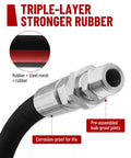 60 Inch Air Compressor Jumper Hose Kit With Three Quarter Inch NPT Swivel Ends Durable Three Layer Rubber Industrial Grade