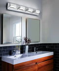 Four Light Chrome Bathroom Vanity Light Over Vanity 27 Inch LED Bath Bar Fixture 24W 6000K Daylight Modern Mirror Lighting