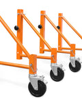 Baker Scaffold Outriggers With 5 Inch Locking Casters, 4 Pack For Rolling Steel Scaffolding, Universal Fit, Dual Lock Brakes