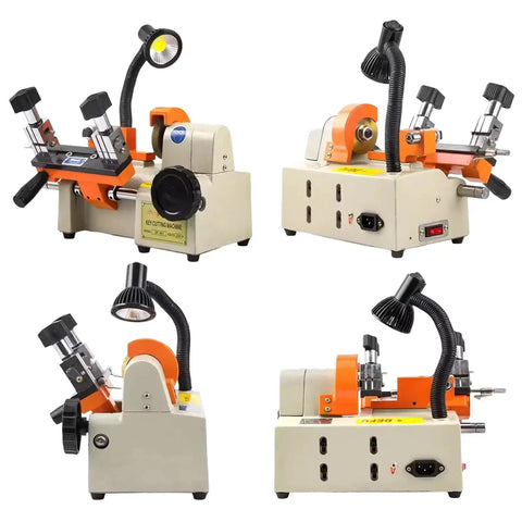 Beefy Automatic Key Cutting Machine With Punchy Led Spotlight For Cars, showcasing multiple angles and features for locksmiths.