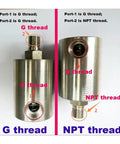 Heavy Duty Rotary Union Swivel Joint for Water and Oil Lines, Stainless Steel 304, 250 Bar, 50 RPM, NPT and G Threaded Connections, Right Hand 1/2 Inch, Durable Seal, Low Maintenance, High Temp Ready, G and NPT port threads