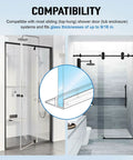 Image showing Heavy Duty Sliding Shower Door Bottom Guide Track Smooth Gliding Plastic Runner For Top Hung Bathroom Frames compatibility with glass up to 9/16 in.