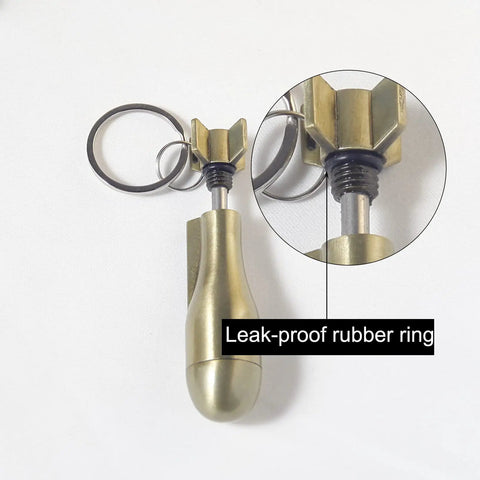 Permanent Match Flint Fire Starter Keychain Set For Outdoor Survival And Camping with leak-proof rubber ring detail