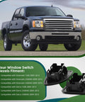 2 Piece Black Rear Window Switch Bezel Set For Silverado Sierra 2009 2010 2011 2012 2013 Compatible With Silverado 1500 2500 3500 Pickup Trucks Direct Fit Easy Install Durable Build For Quick No Fuss Replacement shown with truck.
