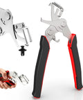 Pro Grade Car Clip Pliers For Auto Trim And Panel Fasteners Removal tool with black and red handles.