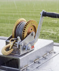 Beefy 1600 Lb Boat Winch With 32.8 Ft Steel Wire Hand Crank Towing Winch Two Way Ratchet Anti Slip Handle Easy Install For Boat Trailer And ATV Towing, steel cable