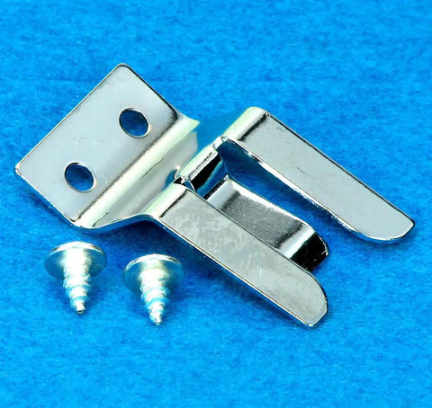 Rugged Microphone Clip For Amateur Radio And CB Two Way Radios With Screw In Mount And Rear Button Hangar All Metal Construction