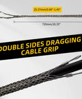 Double Head Stainless Steel Cable Puller With Mesh Grip for light to heavy cables, 720mm length, 25-37mm diameter, ideal for pipelines
