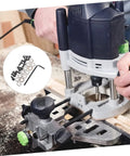 Top Mounted Router Bit Bearings Kit for Woodworking Milling Cutters Replacement Ball Bearings Guide Id Od Pro Grade Steel Construction for Low Noise DIY Friendly Install with handheld router in use