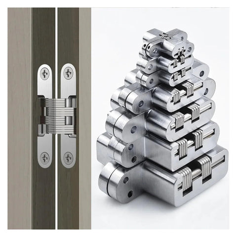 Heavy Duty Ball Bearing Door Hinges 180 Degree Concealed Folding Hinge Built In Silent Stainless Steel For Interior And Exterior Doors
