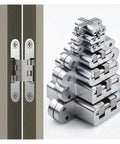 Adjustable Concealed Door Hinges For 180 Degree Folding Doors In Stainless Steel Built In Heavy Duty Quiet Operation Smooth Door Handling Durable Construction And Versatile Stability By Cross Gemel, stack and installed view