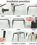 Installation steps of Hella Sturdy Heavy Duty Rectangular Metal Table Legs With Fully Adjustable Steel Frame and Industrial Modern Desk Base.