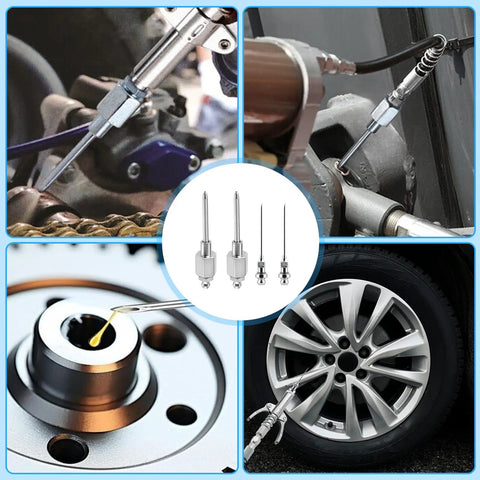 Heavy Duty Grease Needle Dispensing Tool Kit With Steel Tips For Pro Grade Precision Lubrication Adjustable Nozzles
