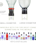 Two Pack Portable Bidet For Travel And Camping Fits Any Bottle Discreet Handheld Sprayer showing compatible bottle sizes