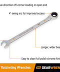 10mm 4 Degree Swing Arch 12 Point Ratcheting Combination Wrench With Off Corner Loading And Dual Direction Open End