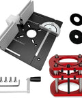 Top Shelf Manual Router Lift Kit With Smooth Glide Aluminum Insert Plate For Router Tables Solid Base Upgrade, metal components, setup details.