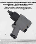 Half Inch Air Impact Wrench With 850 Nm Torque And Full Socket Kit Heavy Duty Pneumatic Pistol Grip Tool for Auto Repair side view on a silver background.