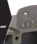 Beefy 5 Gang Multi Mount Device Box With Depth Adjustable For Horizontal And Vertical Installations, Heavy Duty 42lb Gray, Removable Nail Tabs For Metal Stud Mounting, Top Blocks For Secure Vertical Placement, Interior Mounting Blocks showing nail tab detail