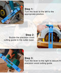 Steps to use 2 Pack Adjustable Circular Saw Guide Rail Set for straight cuts and precise depth control with circular saws.