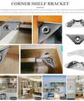 Stainless Steel Angled Corner Brackets 24 Pack For Solid Beefed Up Furniture Reinforcement With Triangular Design displayed