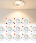 VOGHMOLD 12W LED Recessed Ceiling Light Glass Panel Downlight 6 inch, 3000K viewed from below, showing flush mount design and multiple pack.