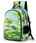Dewy Mint White Flower Printed Unisex Backpack Dope With Large Capacity Durable Polyester Build Breathable Comfort