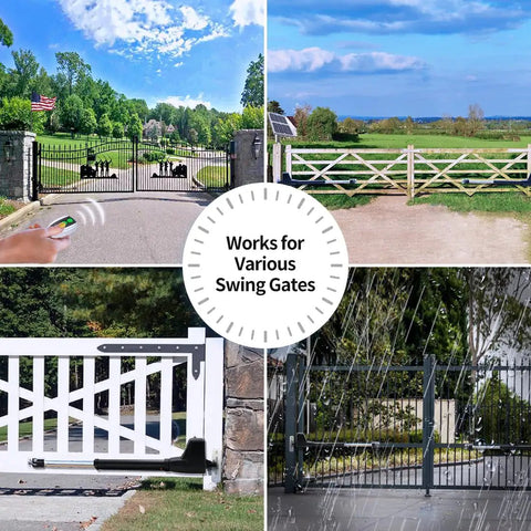 Heavy Duty Solar Dual Swing Gate Opener For 18 Ft Per Arm Auto Electric Driveway Gate Motor With Solar Panel Kit And Remote Easy