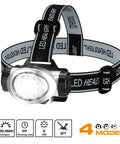 Five Pack LED Headlamps With 8 LEDs Four Lighting Modes Pivoting Head Adjustable Strap Built For Running Camping And Hiking