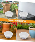 Four Piece Bowl Planter Set For Water Lilies, Lotus And Daffodils Hydroponic Flower Pots For Indoor Gardens, Low Maintenance, No Fuss Watering, Easy Decor For Home Or Office, Versatile Plant Pot Combo white bowl planter shown in four outdoor and indoor settings