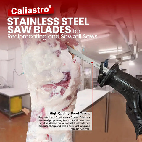 12 Inch Stainless Steel Frozen Meat Bone Cutting Saw Blades For Reciprocating And Sawzall Saws 5 Pack Food Grade Butcher Blades For Faster Cleaner Frozen Meat And Bone Cutting Heavy Duty Performance used on frozen meat