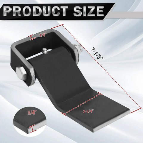 Heavy Duty Steel Dump Trailer Hinges With Strap Style Leaf Design Badass Grade Construction showing dimensions 7-1/8 inch and 2-1/4 inch.