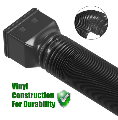 Flexible Downspout Extender Set Extendable From 21 To 60 Inches With Diverter No Fuss Install Keeps Yard And Lawn Dry Black Vinyl