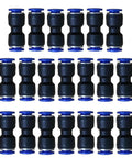 20-pack of 12mm OD Pneumatic Quick Connect Fittings Straight Union Coupler, Push to Connect, Plastic and Stainless Steel