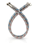 Hassle Free 24 Inch Braided Sink Hose And Faucet Supply Lines With 3/8 Female To M10 Male Connectors Leakproof Stainless Steel Plumbing Lines, flexible and durable design.