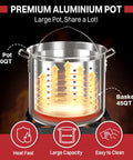 60 Quart Crawfish Boiler Outdoor Seafood Boil Kit With Dustproof Cover And 12 Inch Skimmer Included 110000 BTU Propane Jet Burner CSA Regulator