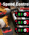 Built Tough Half Inch Cordless Impact Wrench Delivers Serious Grunt For Auto Work Compatible With Milwaukee 18V Batteries features 3-speed control.