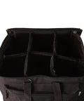 Heavy Duty Black Drum Hardware Gig Bag With Slick Foam Padding And Adjustable Divider Percussion Accessory Case for organized gear stashing.