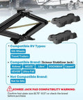 Two Pack RV Stabilizer Jack Pads for Scissor Jacks 8.75 to 9.5 Inch Base installation guide with compatibility details