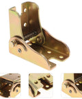 Real-Deal Heavy Duty Foldable Iron Hinges With Self Locking Mechanism For 90 Degree Right Corner Tables, close-up, torsion loaded