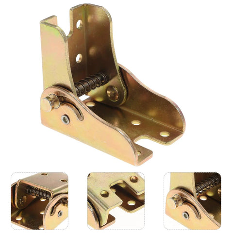 Real-Deal Heavy Duty Foldable Iron Hinges With Self Locking Mechanism For 90 Degree Right Corner Tables, close-up, torsion loaded